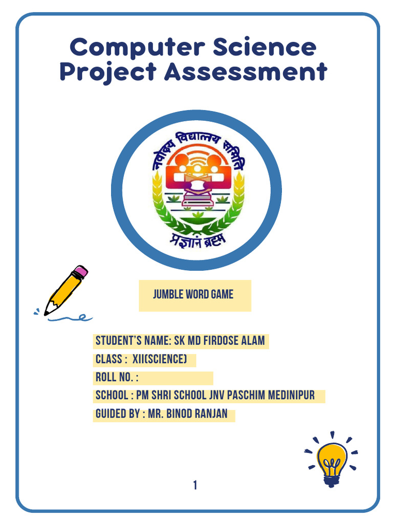 Jumble Word Game Project Assessment | PDF