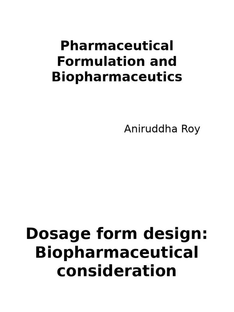 Dosage Form Design Biopharmaceutical Consideration | PDF | Cell ...