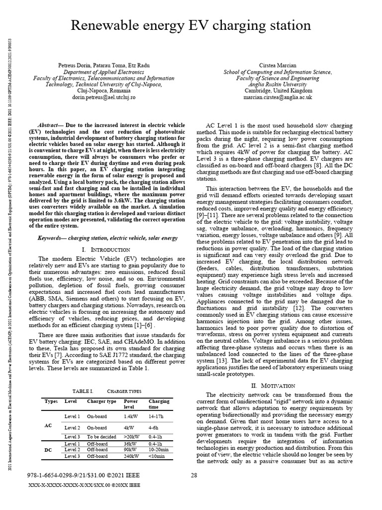 Solar-Powered EV Charging Solutions | PDF | Electric Vehicle ...