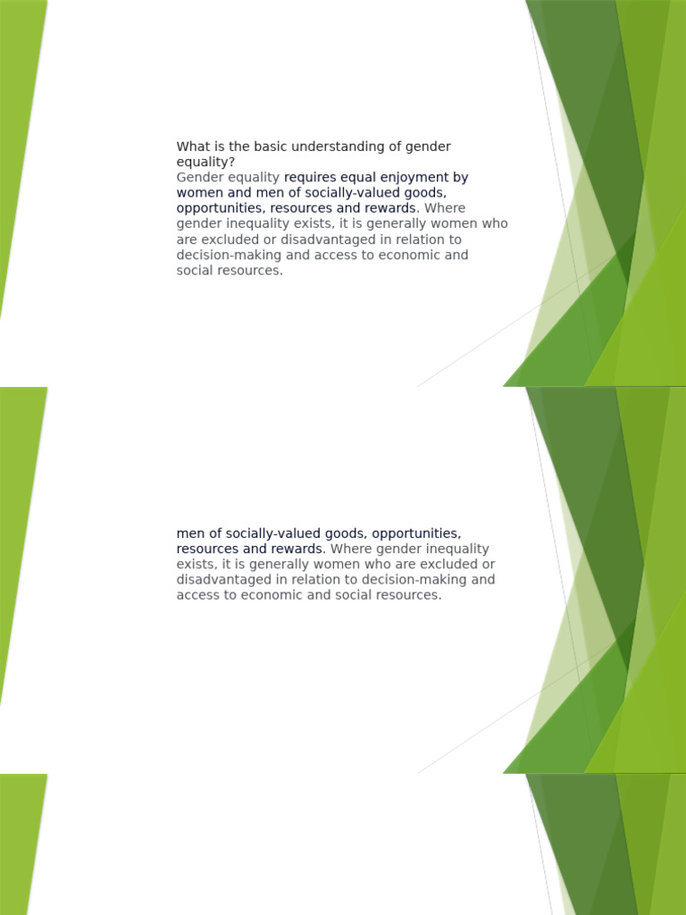 Gender Equality Men and Women Tobecome | PDF | Discrimination & Race ...