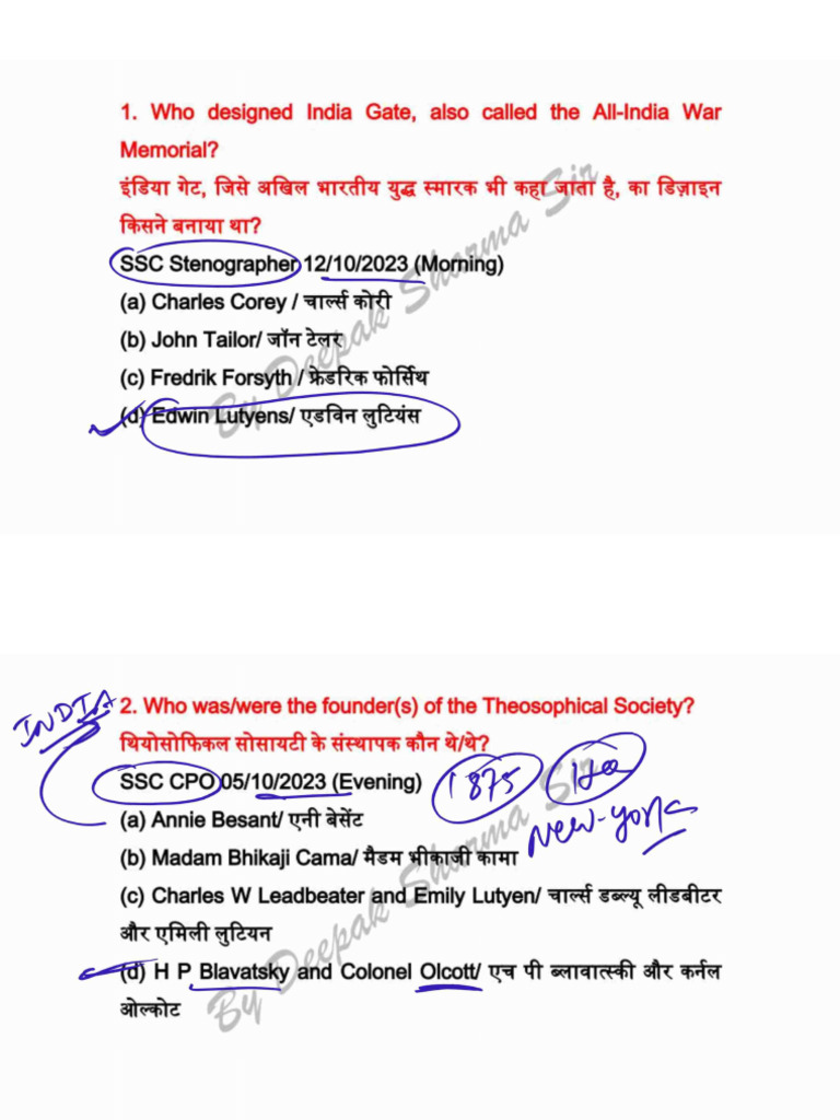 Modern history pyq by deepak sharma sir pdf