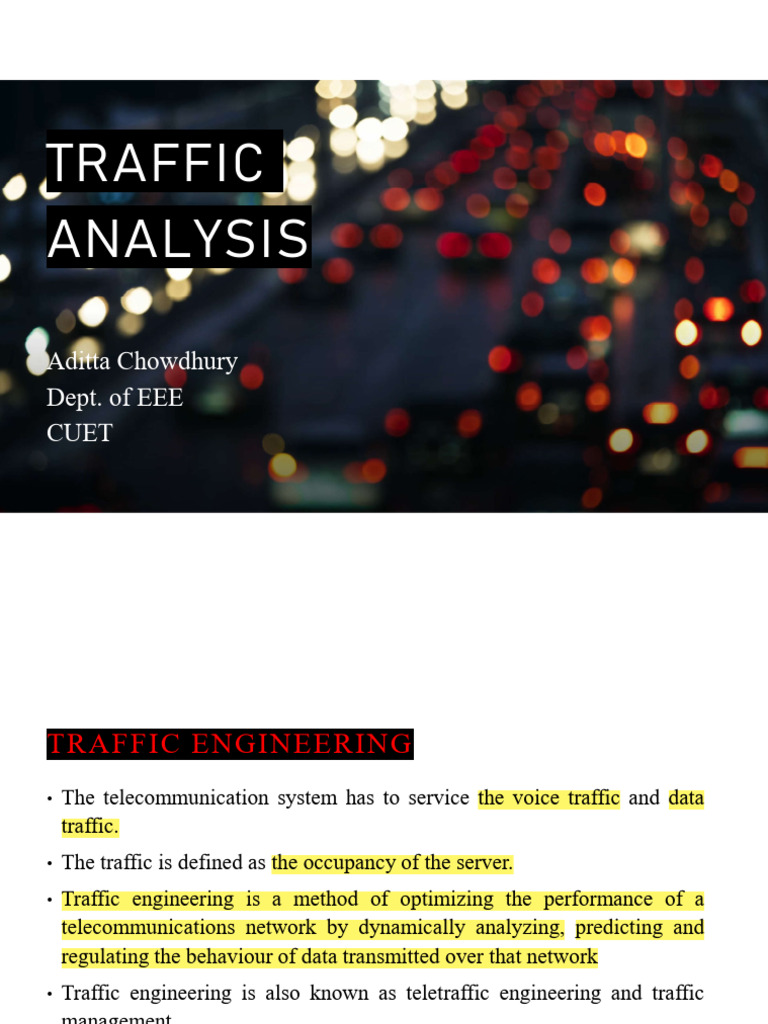Traffic Analysis | PDF | Telecommunications | Applied Mathematics