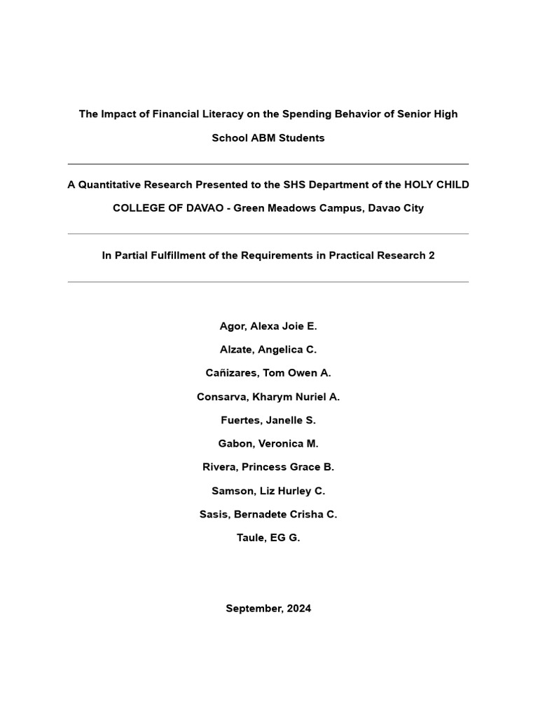 Financial Literacy's Impact on ABM Spending | PDF | Cost Of Living ...
