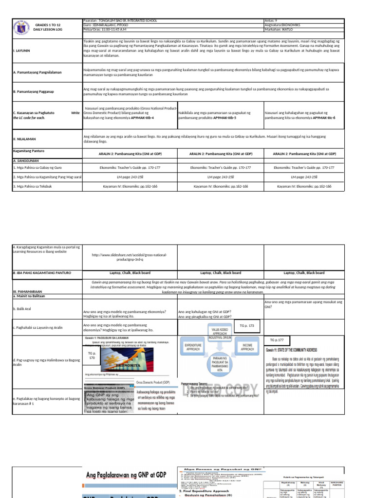 AP 9 3rd Grading DLL 4-6 | PDF