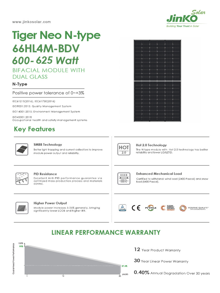 Advanced Solar Module Specs | PDF | Electrical Engineering | Electricity