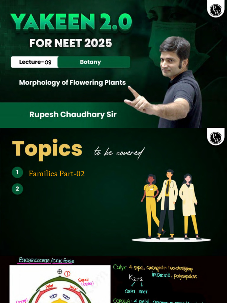 Morphology of Flowering Plants 08 - Class Notes - Yakeen NEET 2.0 2025 ...