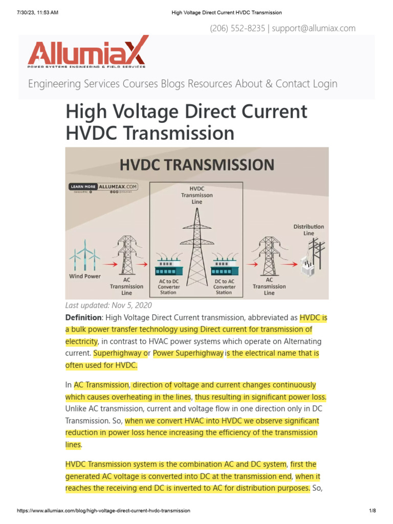HVDC Transmission: Efficiency & Components | PDF | High Voltage Direct ...