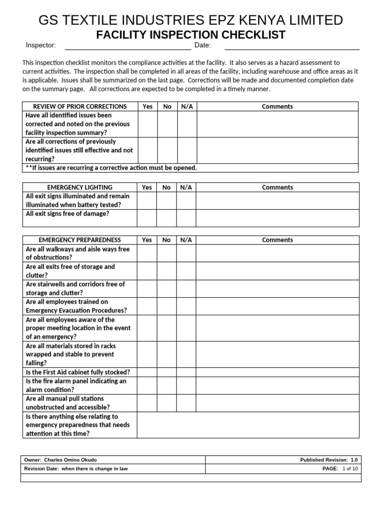 Facility Safety Audit Guide | PDF | Personal Protective Equipment | Safety