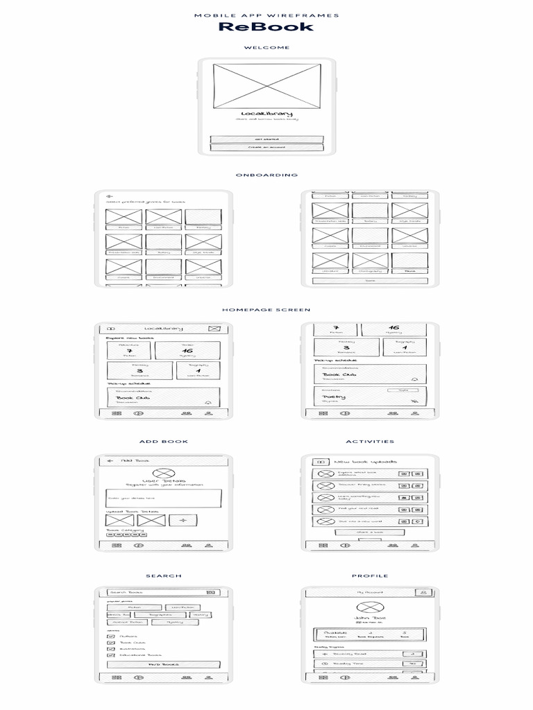 Mobile App Wireframes ReBook | PDF