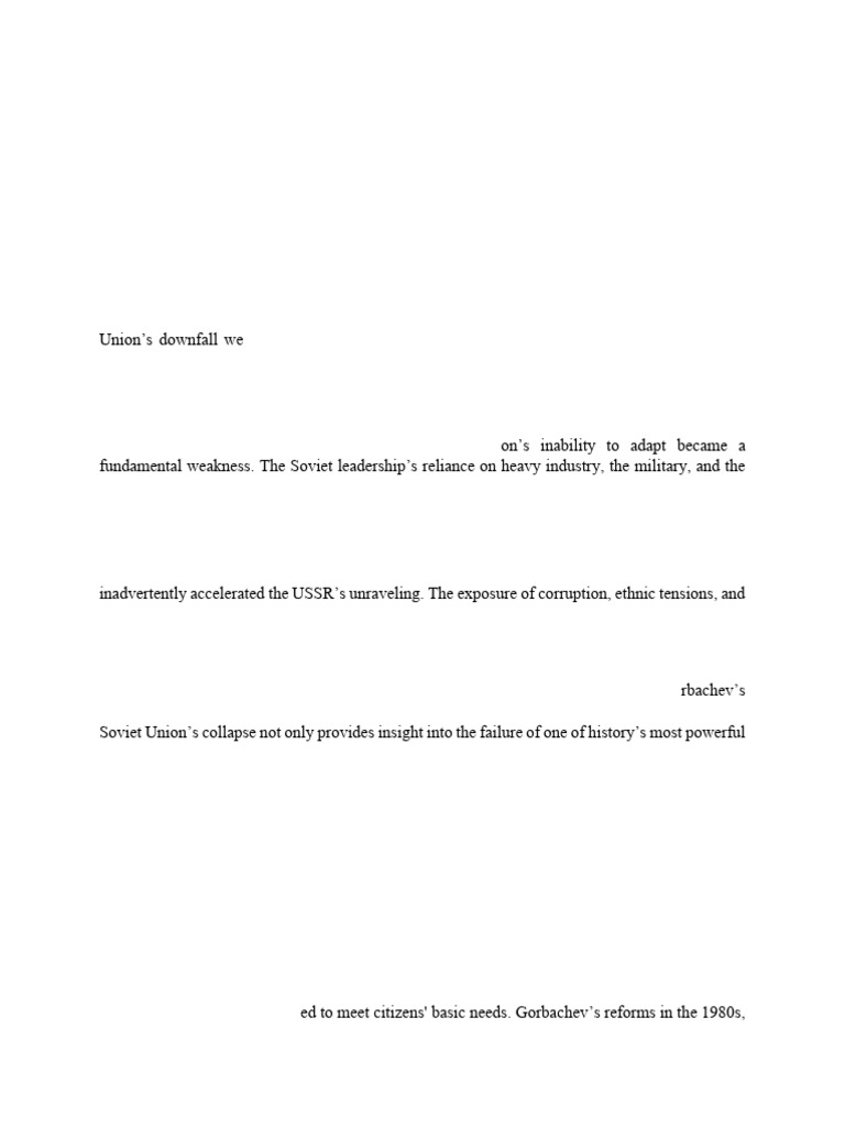 fall of USSR final | PDF | Soviet Union | World Politics