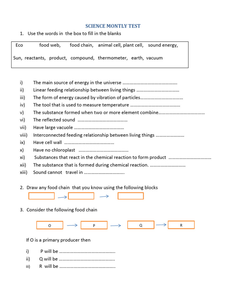 SCIENCE TEST | PDF