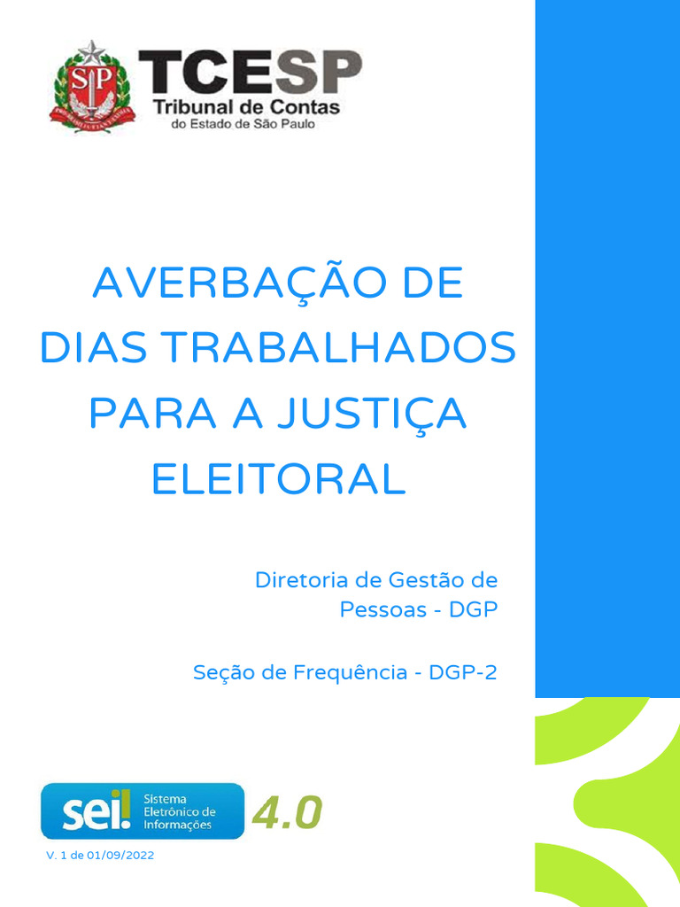 Averbação de Dias Trabalhados Eleitorais | PDF