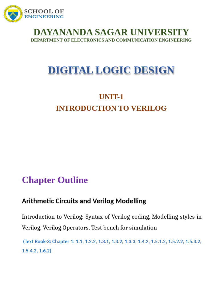 DLD Introduction to Verilog PPT | PDF | Hardware Description Language ...
