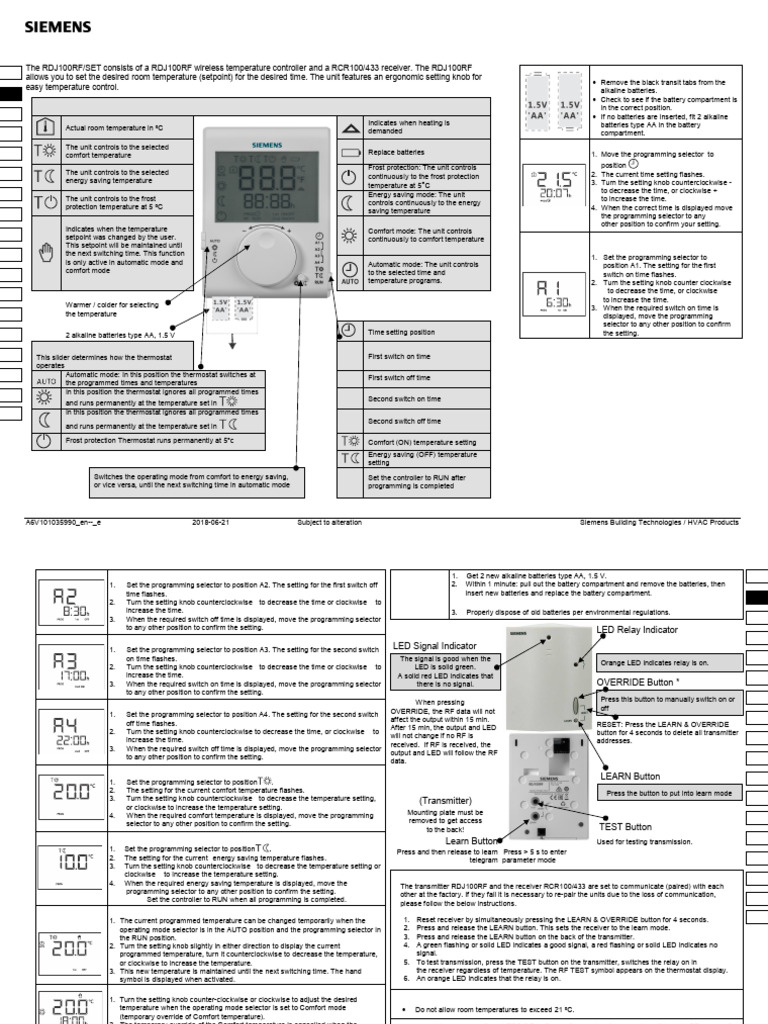 Thermostat Manual | PDF | Thermostat | Electrical Engineering