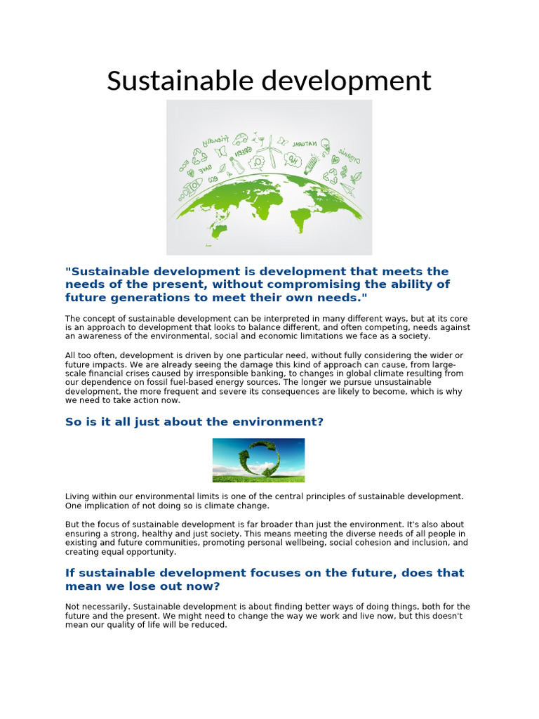 Understanding Sustainable Development | PDF | Sustainability ...