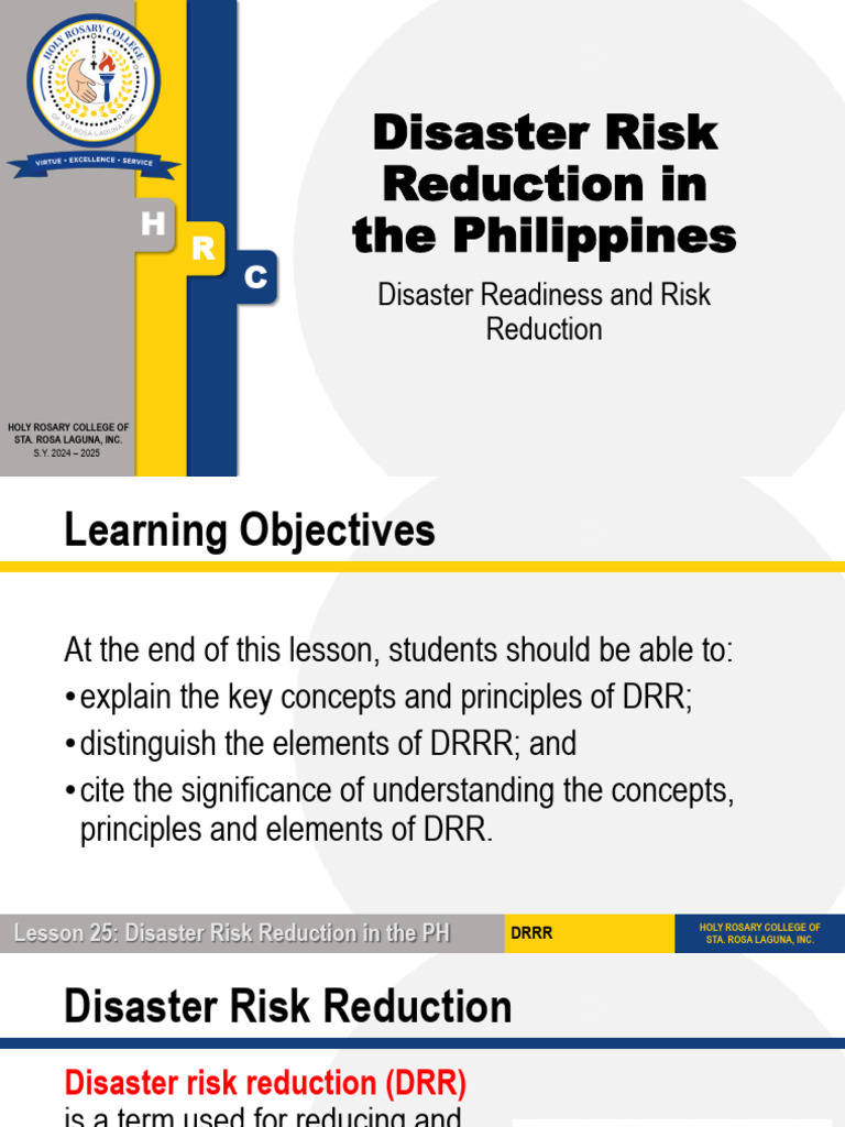 Lesson 25 - Disaster Risk Reduction in the PH | PDF | Disaster Risk ...
