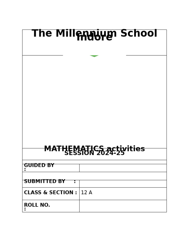 Mathematics Activities for Class 12A | PDF