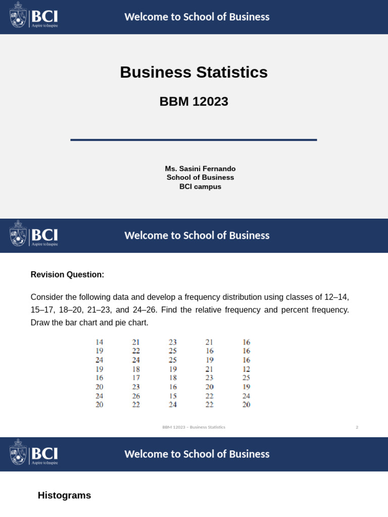 Business Stats for Students | PDF | Arithmetic Mean | Histogram