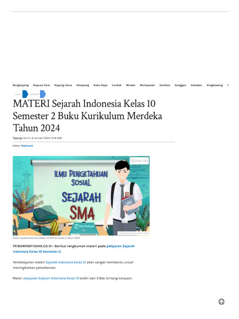 Materi Sejarah Kelas 10 Semester 2 PDF