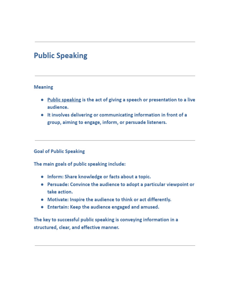 Essentials of Public Speaking Techniques | PDF | Public Speaking | Reason