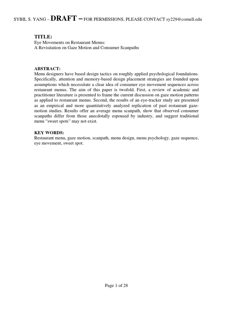 Eye Movement Patterns on Menus | PDF | Speed Reading | Reading (Process)