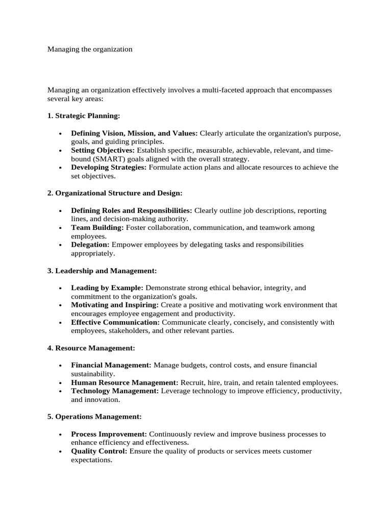 Effective Organizational Management Strategies | PDF | Goal | Leadership