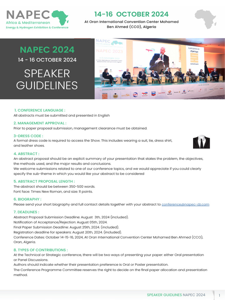 NAPEC 2024 Speaker Guidelines | PDF | Microsoft Power Point | Abstract ...