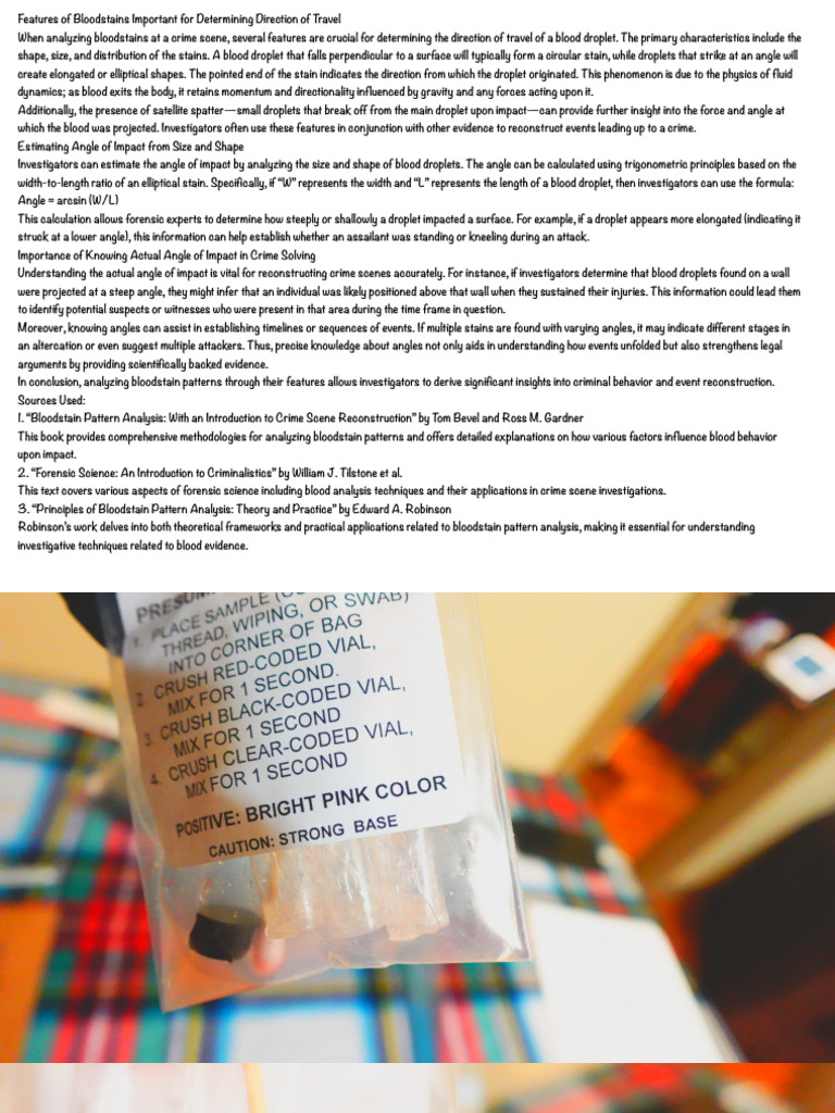 Blood PDF | PDF | Forensic Science | Crime Scene