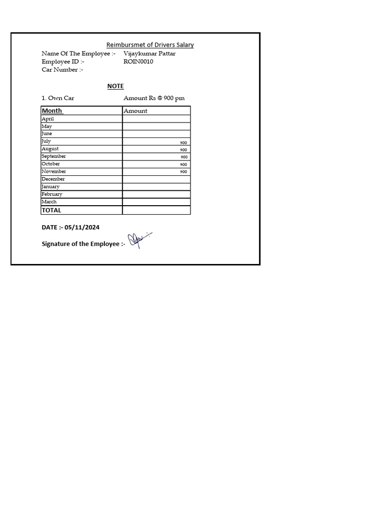 July Nov Driver Salary | PDF