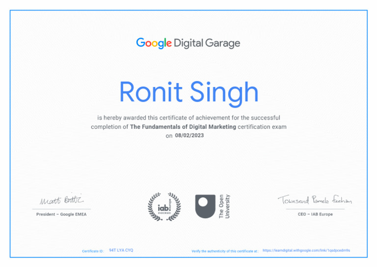 Ronit Singh's Digital Learning Link | PDF