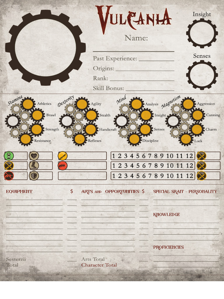 RPG Character Stats Template | PDF