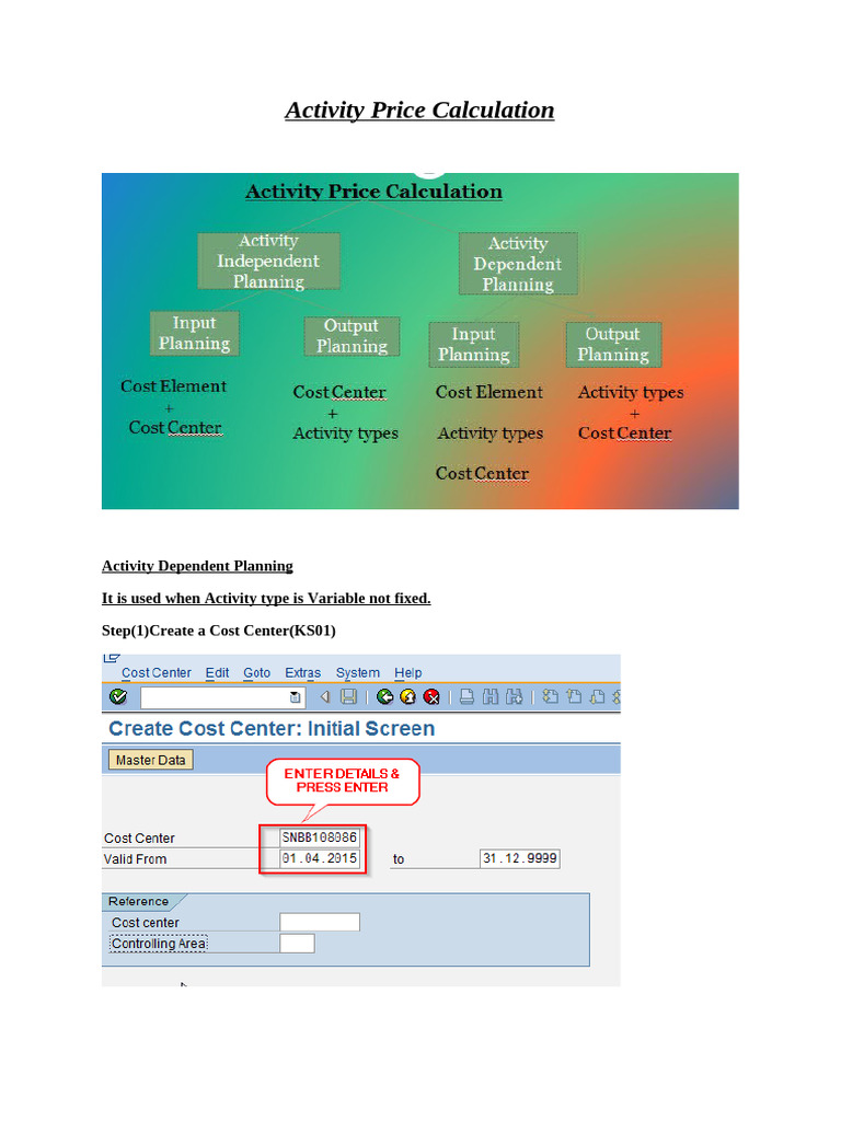 Activity Price Calculation | PDF