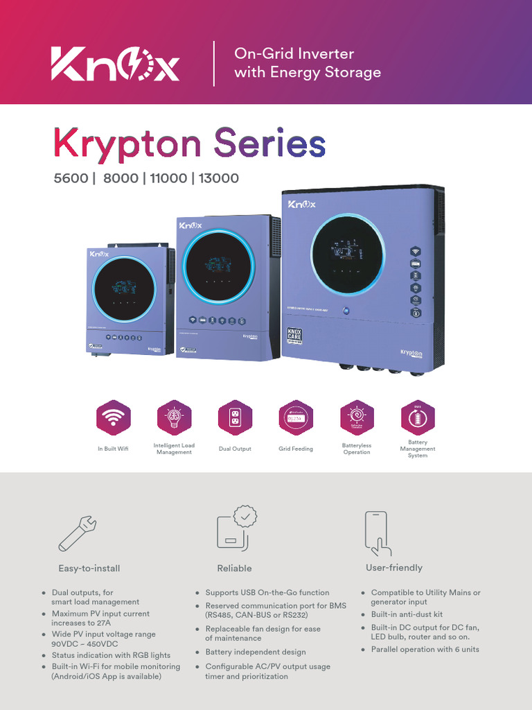 Knox Krypton Hybrid Inverter Overview | PDF | Alternating Current ...