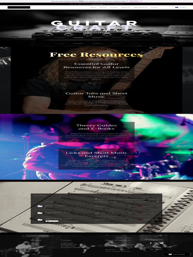 Design Technology - GuitarCraft Website - Resources Page | PDF ...