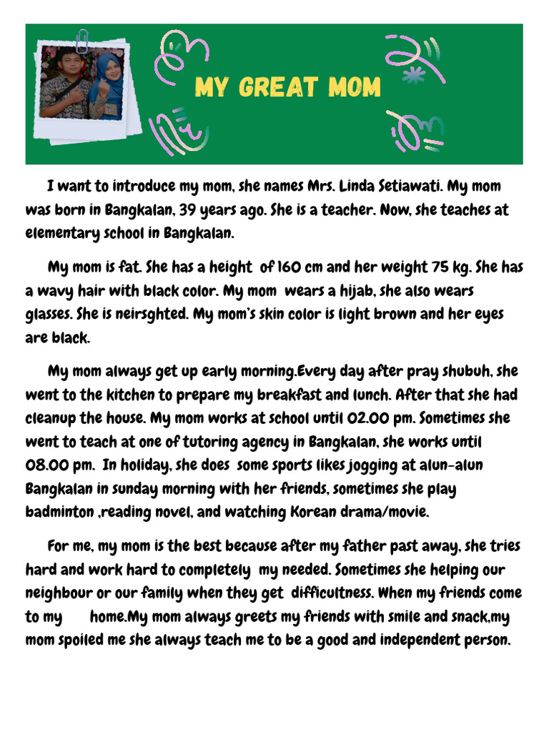 My Inspiring Mom: A Teacher's Journey | PDF