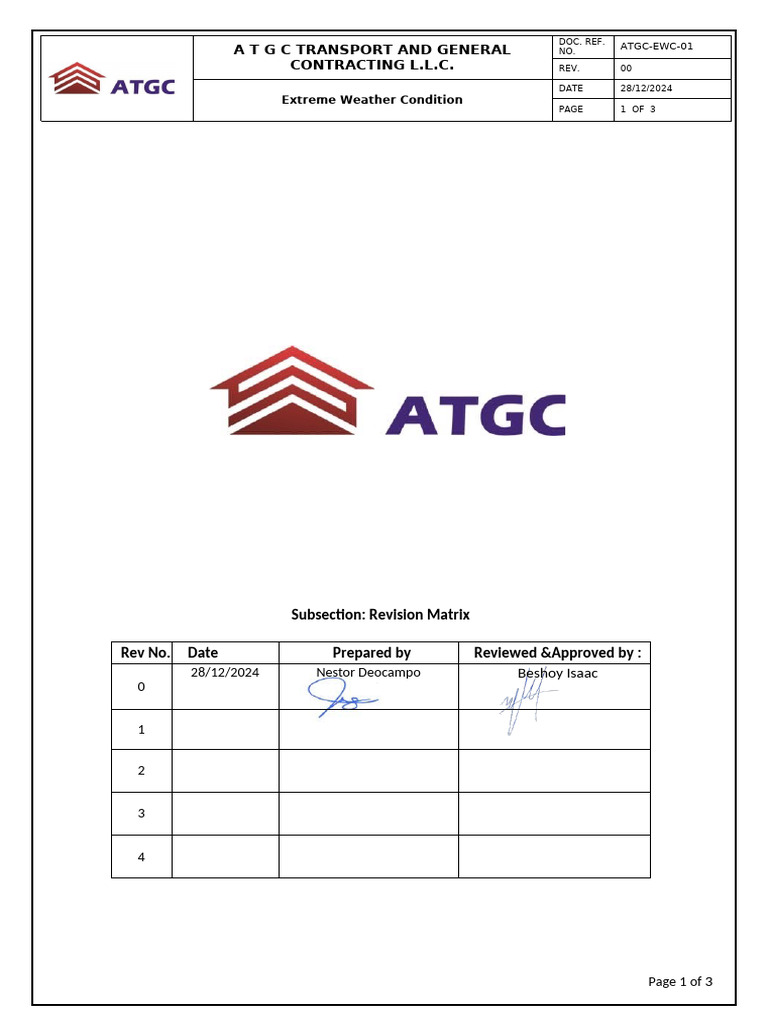 Extreme Weather Safety Guidelines | PDF | Occupational Safety And ...