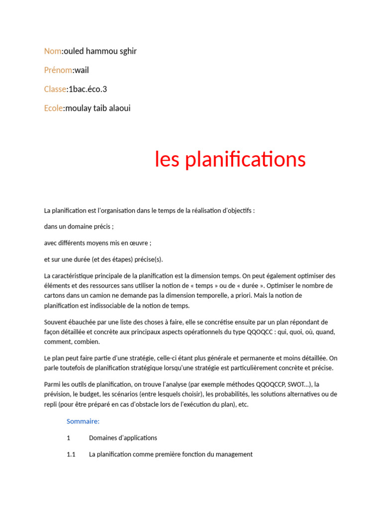 Guide complet sur la planification efficace | PDF | Planification ...