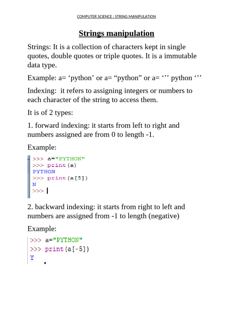 Strings manipulation | PDF