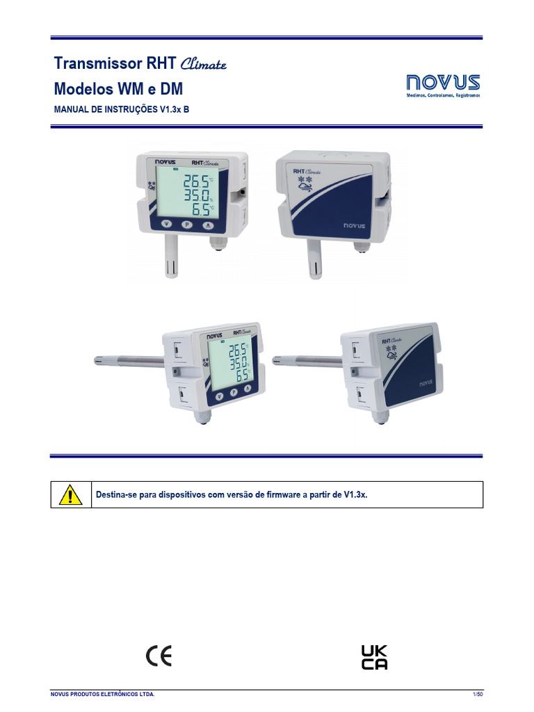 Manual Transmissor RHT Climate | PDF | Umidade | Temperatura
