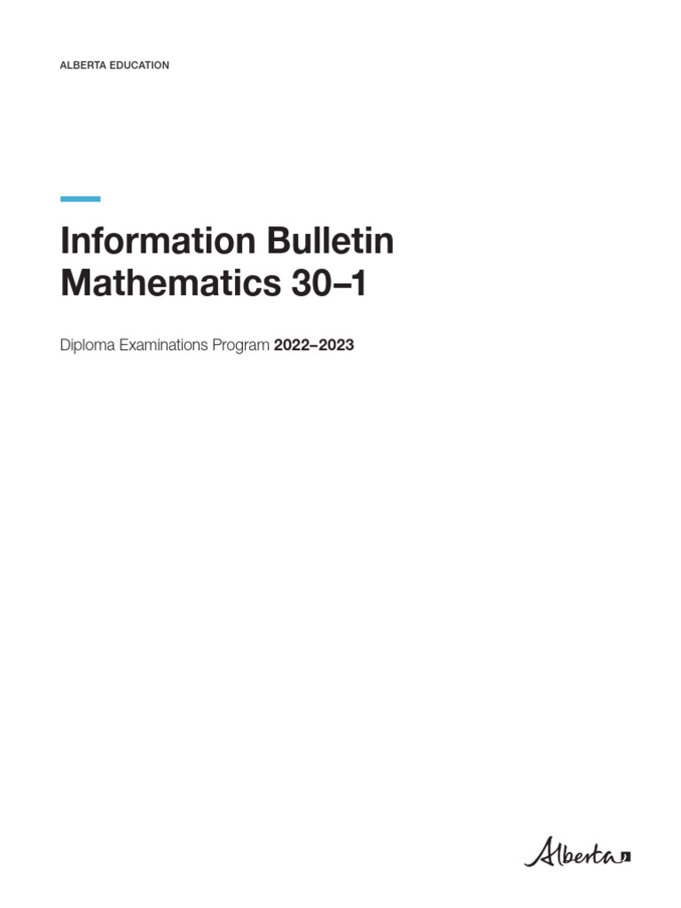 Math 30-1 Diploma Exam Guide 2022-2023 | PDF | Mathematics ...