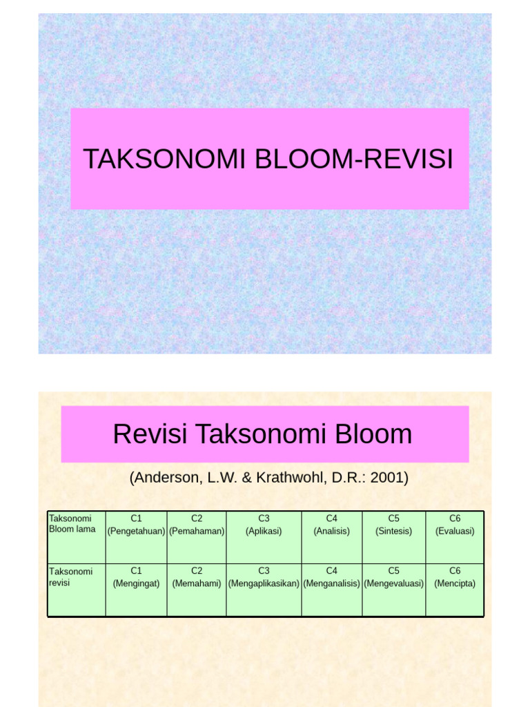 Taksonomi Bloom Revisi | PDF