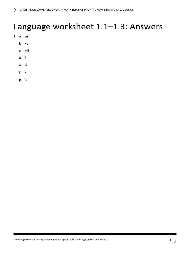Unit 1 Language Worksheet 1 - 1.1-1.3 Ans | PDF