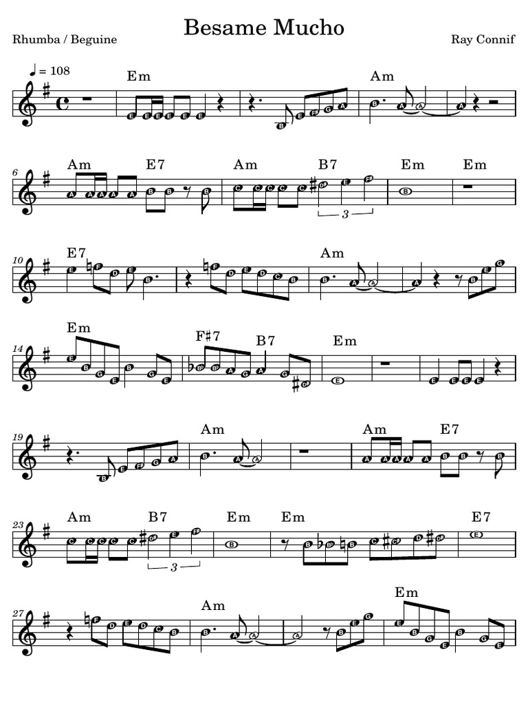 Besame Mucho-Ray Connif(cifra) | PDF