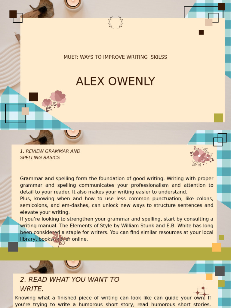 Ways To Improve Writing Skils | PDF | Grammar | Linguistics