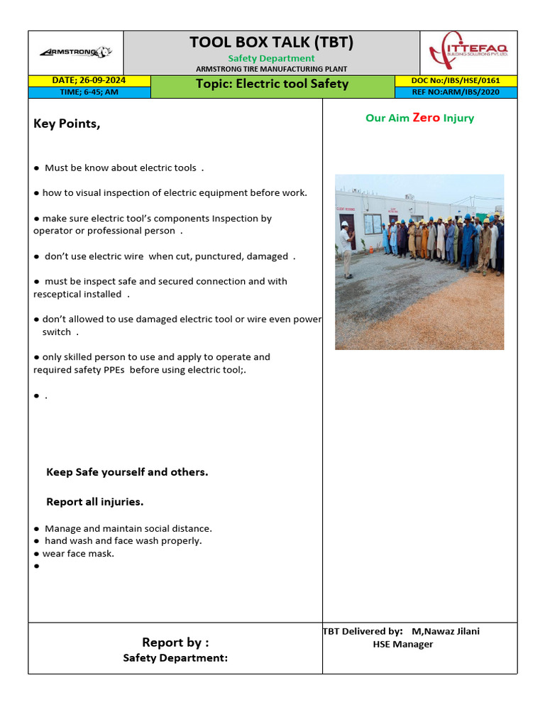 TBT, 26 09, Electric Tool Safety | PDF