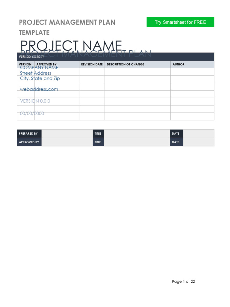 Project Management Plan Template | PDF | Business