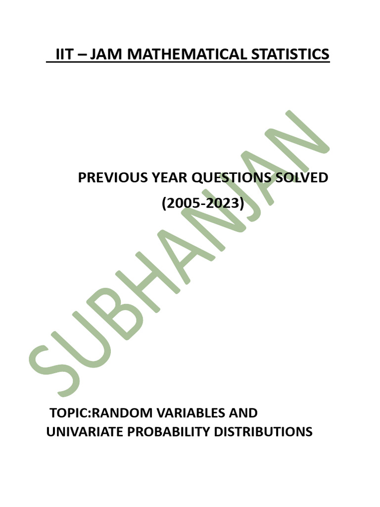 IIT JAM Stats: Solved Questions | PDF
