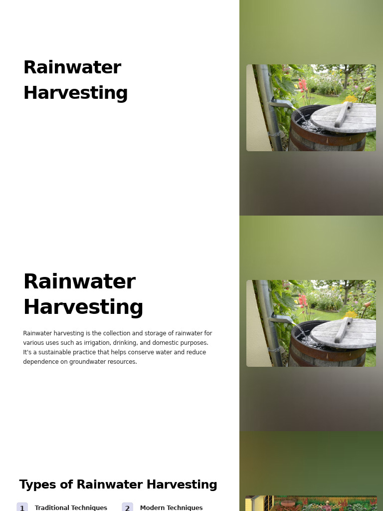 Rainwater Harvesting Techniques Explained | PDF | Natural Environment ...