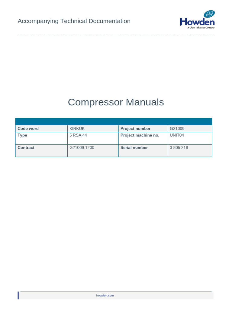 Compressor Manuals - Cover | PDF