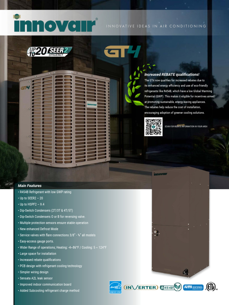 Innovair GT4 HVAC System Features | PDF | Air Conditioning | Mechanical ...